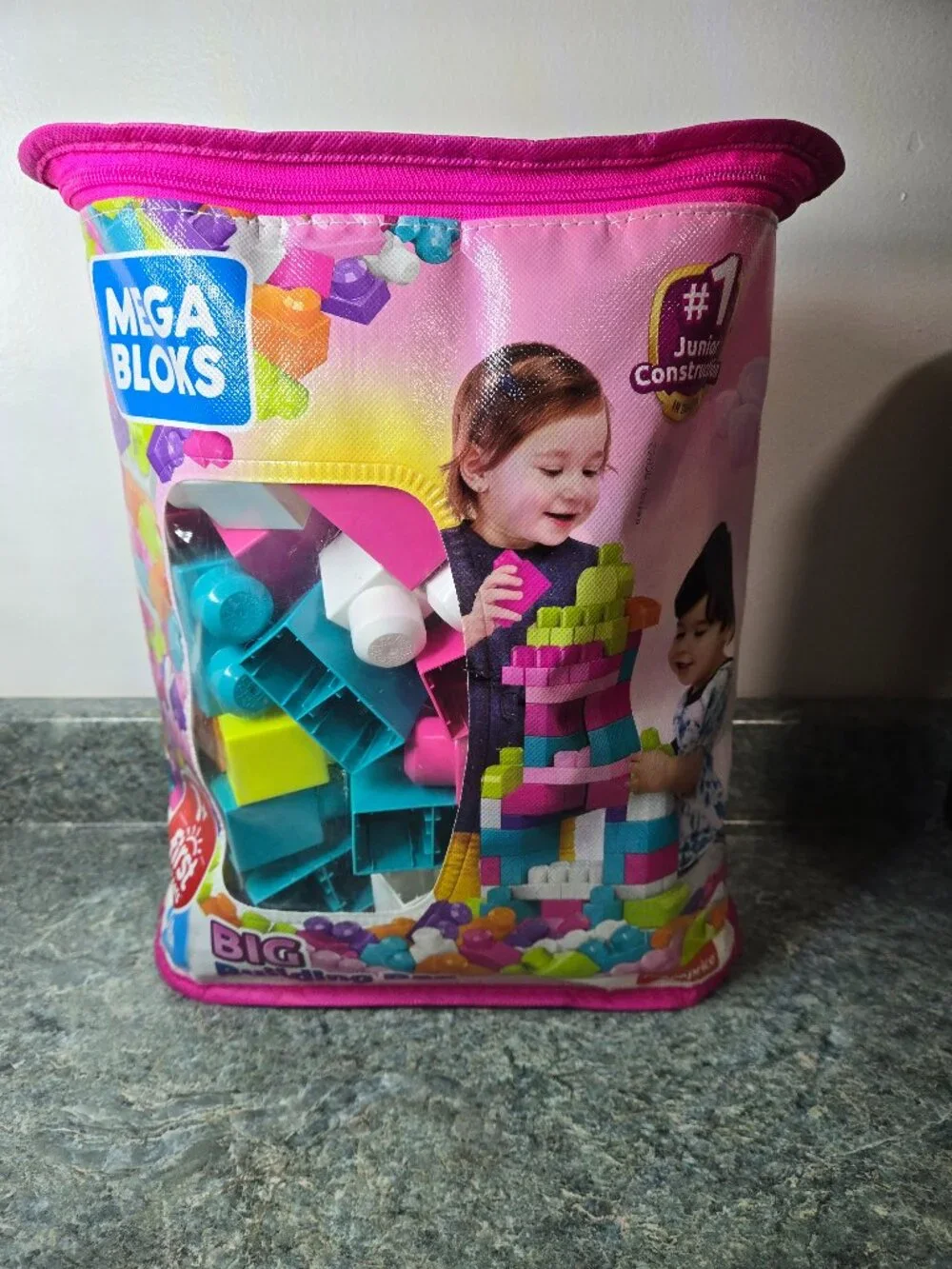 Fisher-Price MEGA BLOKS Pink Building Blocks 80 Pc Set | Preschool Ages 1+